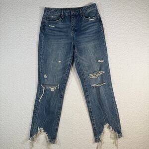 BlankNYC the madison crop med wash denim jeans womens sisze 28 girly